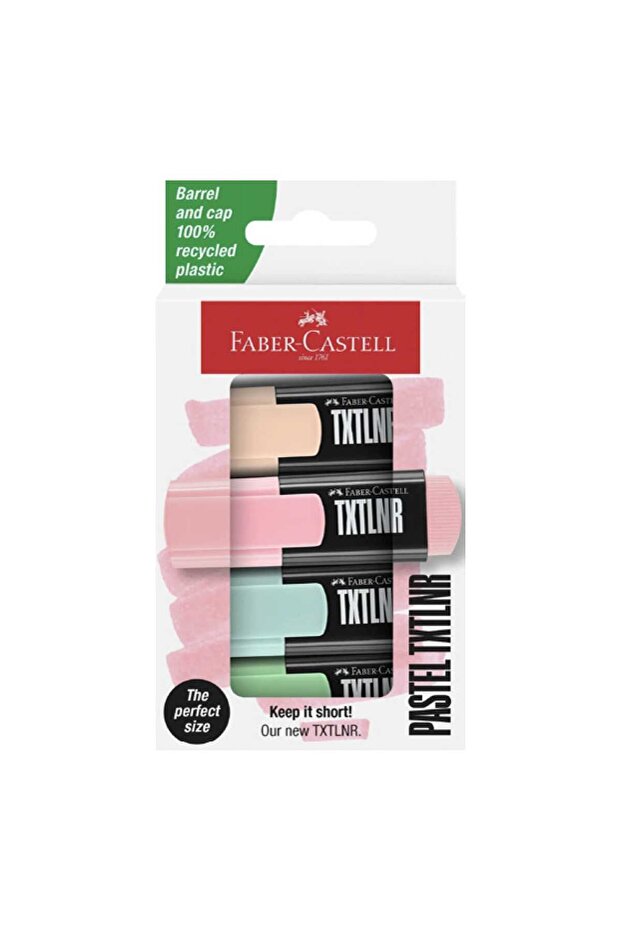 Faber-Castell Pastel TXTLNR Mini Highlighter, 4 pcs