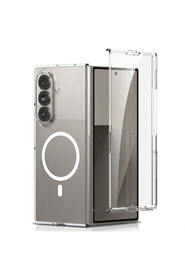 Magnetic Case for Samsung Galaxy Z Fold 7, MagSafe Shockproof Military-Grade Protection, Clear