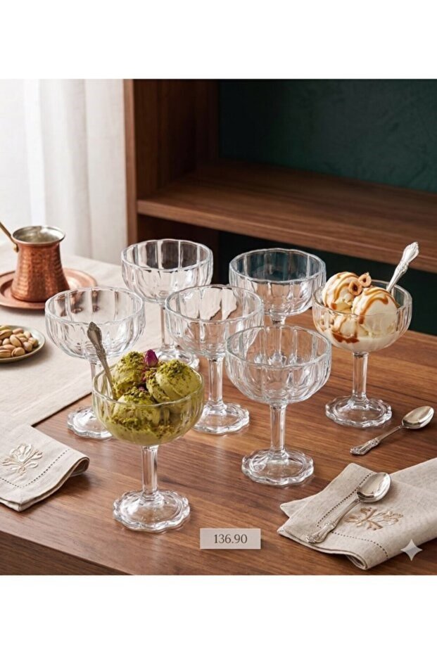6-Piece Bowl Set for Ice Cream, Magnolia, Parfe, and Presentation Bowls