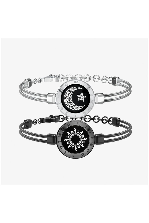 Long Distance Touch Bracelets for Couples, Vibration & Light up for Love Couples Bracelets | Long Distance Relationship Gifts for Girlfriend Bluetooth Pairing Jewelry