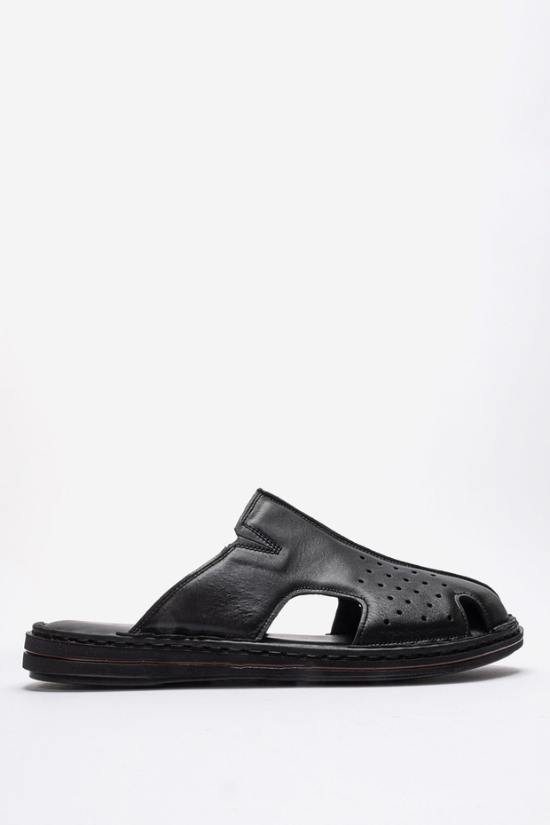 Men's Closed Toe Slippers Real Leather Dc 1149 Black