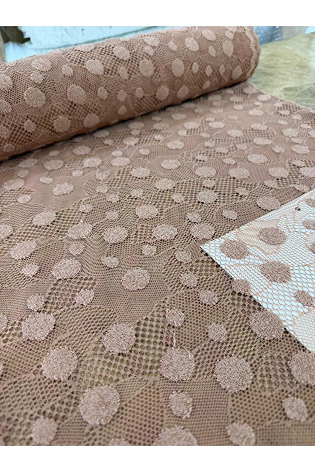 Modern Polka Dot Patterned Stylish Tulle Fabric - Special Occasion and Event Dress Material