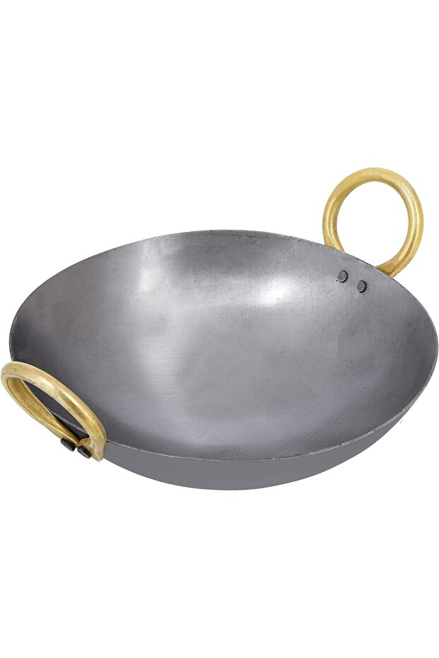 Iron Kadai With Deep Round Bottom And Strong Handle Dc1990 Traditional 25 Cm Deep Frying Kadai