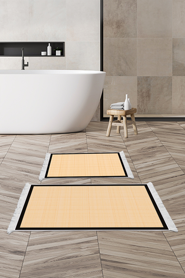 Non-Slip Base Djt Toilet Set Trendy Fringed Woven Pattern E5007