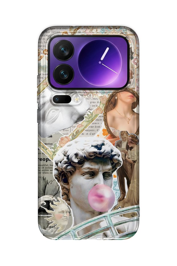 Xiaomi 17 Pro Max Compatible Renaissance Collage Pattern Transparent Phone Case