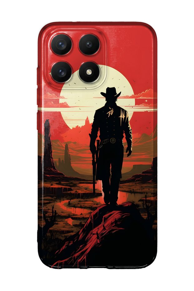 Xiaomi 17 Compatible Cowboy Sunset Pattern Transparent Phone Case