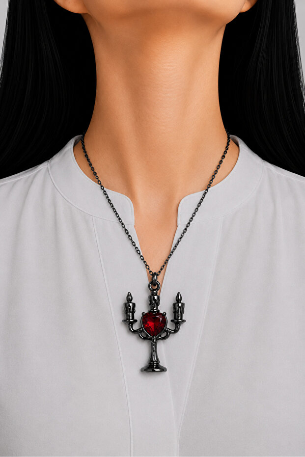 Gothic Necklace Black Chain Gothic Design Women's Necklace Punk Rock Style Accessory