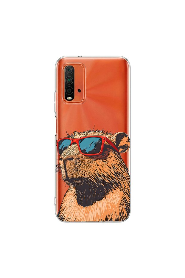 Redmi 9t Compatible Cool Animal 4 Design Transparent Case