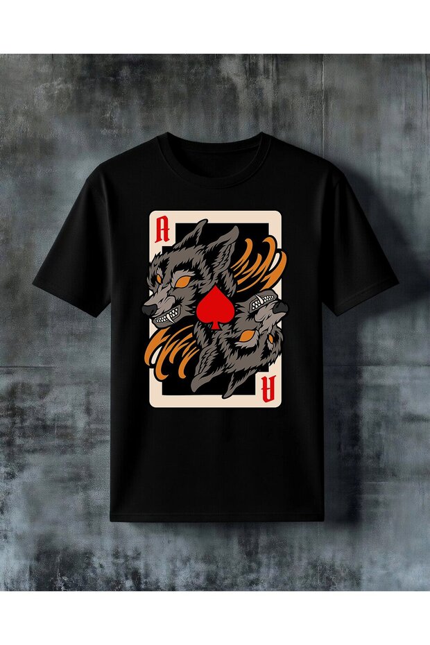 Card Game Wolf Zero Printed Oversize T-Shirt