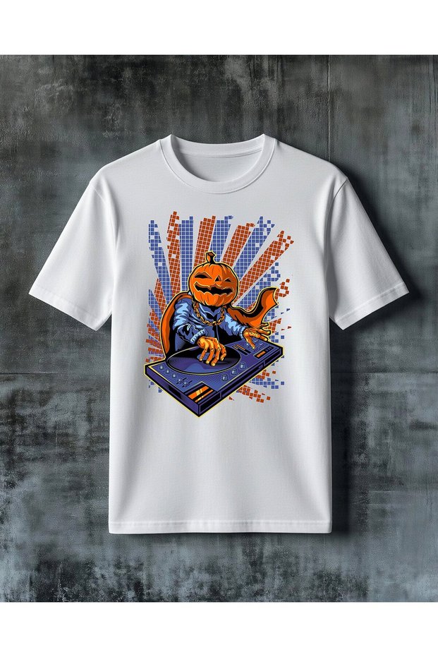 Cadi Dj Halloween Printed Oversize T-Shirt