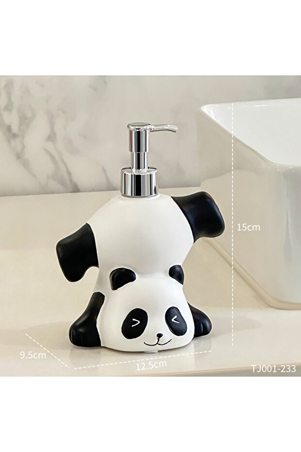 Tj001-233 Creative Cute Panda Soap Bottle Panda Shaped Split Bottle Bathroom Decoration Shampoo Bott