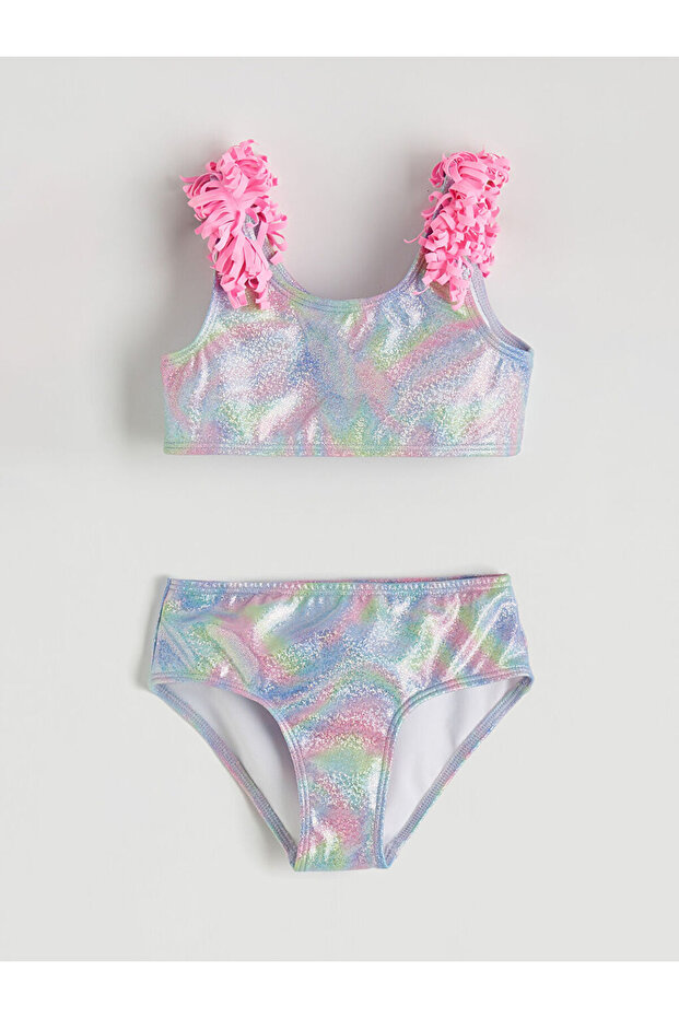 Lcw Kids Mixed Patterned Ruffle Detailed Girls' Bikini from Cc Collection