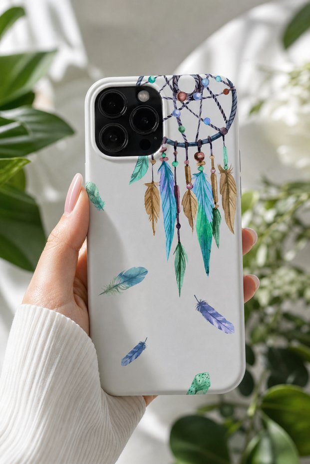 iPhone 11 Pro Max Compatible Launch Silicone Feather Pattern Shock Absorbing Case White