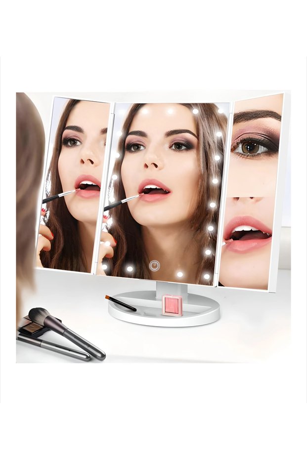 Makeup mirror with LED lighting