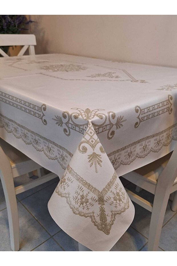 Dora Pano Fiber Based Pvc Oilcloth - Patterned Erasable 120 X 155 Ready Table Cloth