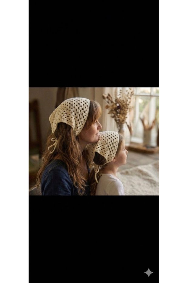 Knitted Hair Bandana&Hair Band Mother Child Combination