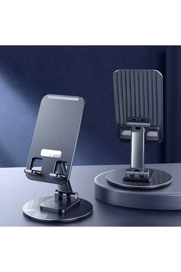 Black Folding Cell Phone Stand Desktop Angle Height Adjustable Mobile Phone Holder for Desk Office S