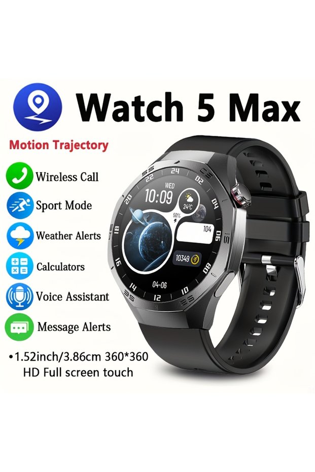 Black LAXASFIT Smart Watch 2026 New Bluetooth Call Fitness Tracking Music Playback Health Monitoring