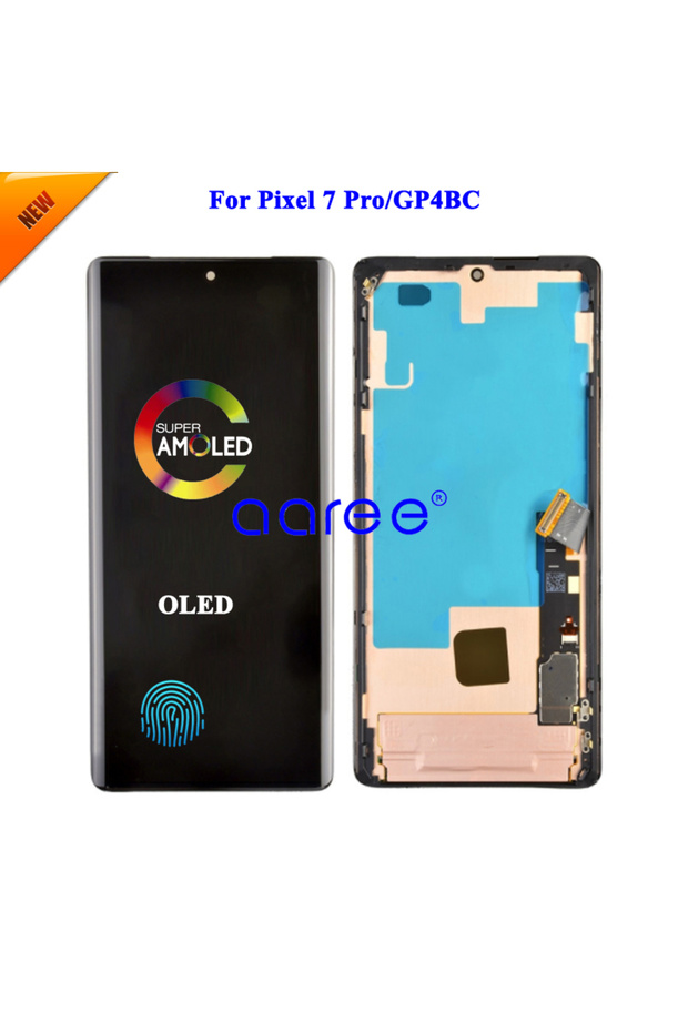 شاشة AMOLED OLED LCD جديدة باللون الأسود مع إطار لهاتف جوجل بيكسل 7 برو، شاشة عرض لهاتف جوجل بيكسل 7 برو