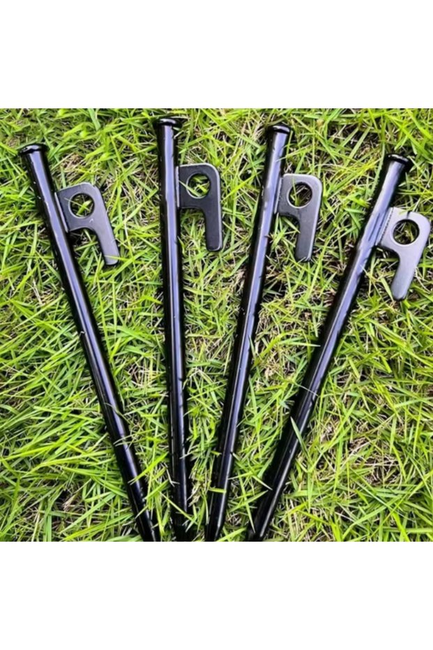 4pcs 4Pcs/8 Inch Outdoor Tent Nail Tent Pegs Heavy Duty Steel Tent Stakes for Camping Canopy Awning