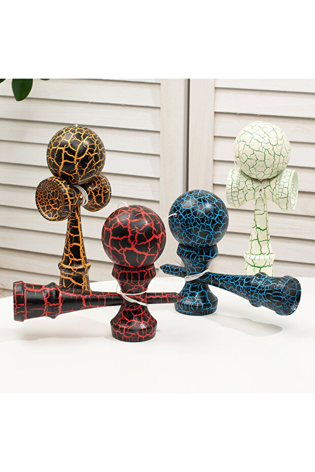 MULTI Kendama Wooden Skill Ball with Crackle & Gradient Paint – For Beginners & Pros, 2 Random Color