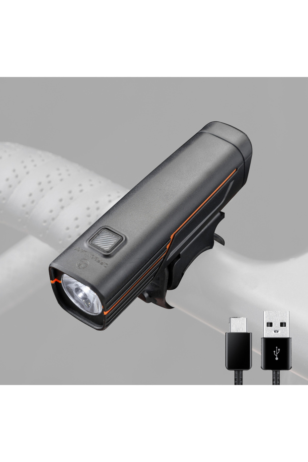 black OFFBONDAG Bike Front Light High Lightness Waterproof MTB Road Bicycle Headlight Rechargeable C