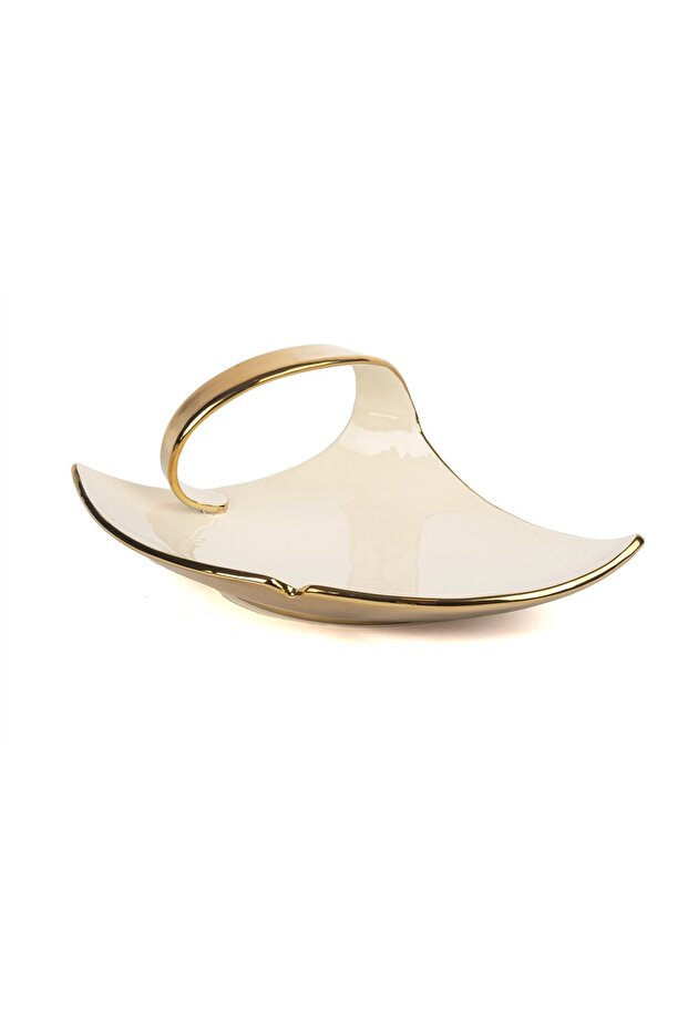 Cream Gold Fan Display Stand 34X23X12Cm