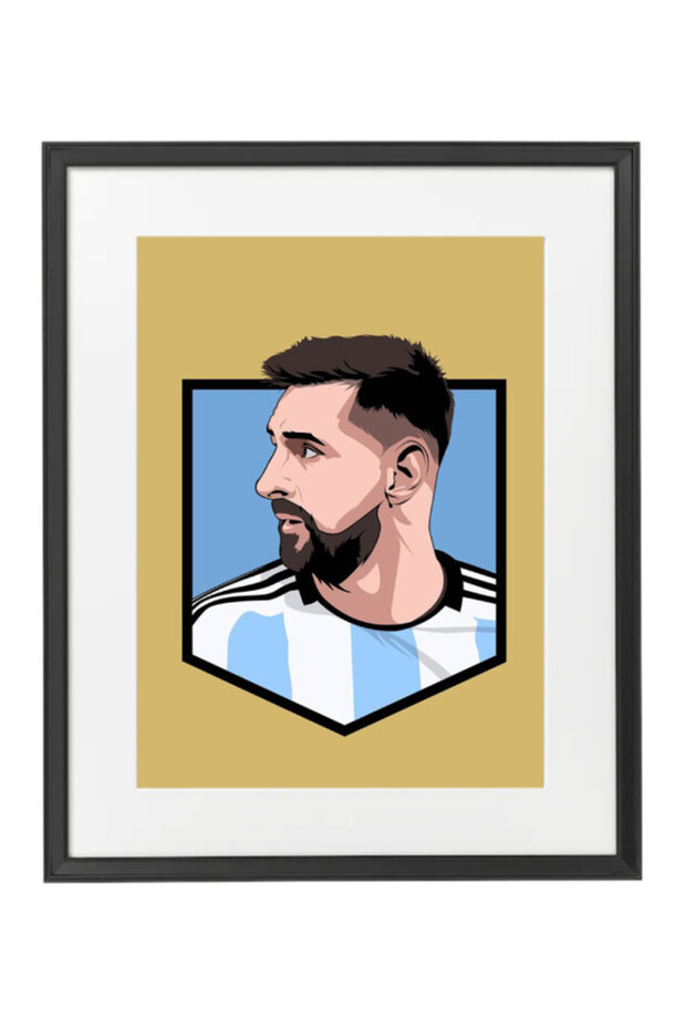 Lionel Messi Argentina Poster with Frame 50x40cm