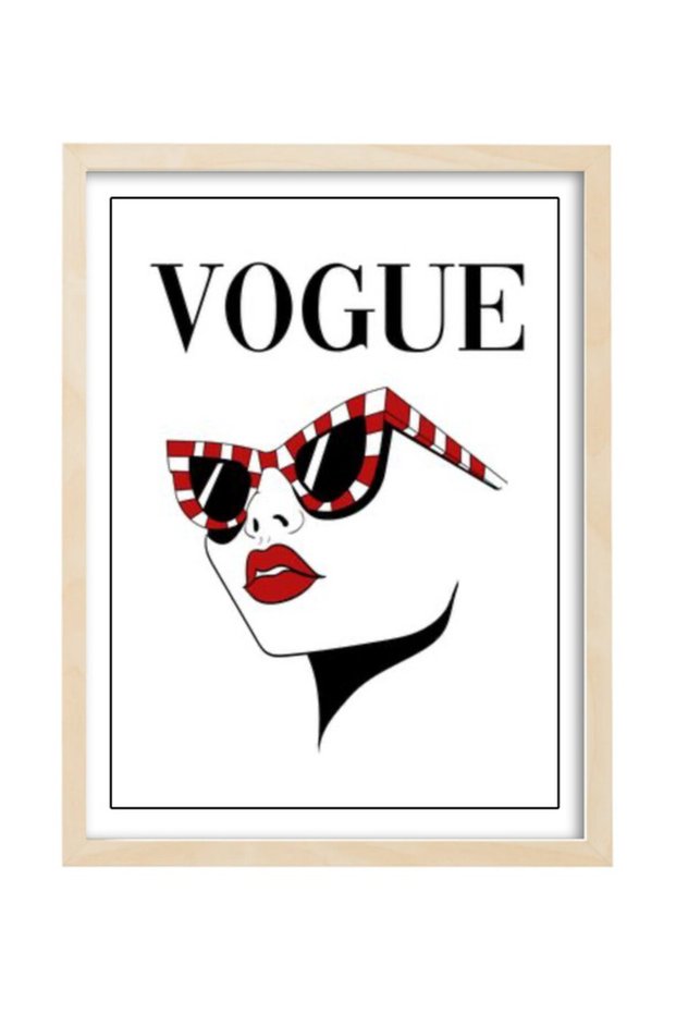 Vogue Fashion Girl Design Abstract Wall Art Poster with Frame 30x40cm