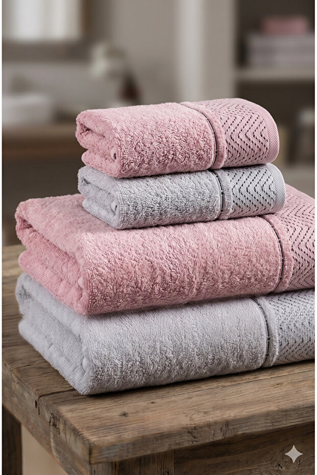 Nev Brand Liwt Towel Set 4 Pieces (Nev Is a Brand Belonging to the Özdilek Group)