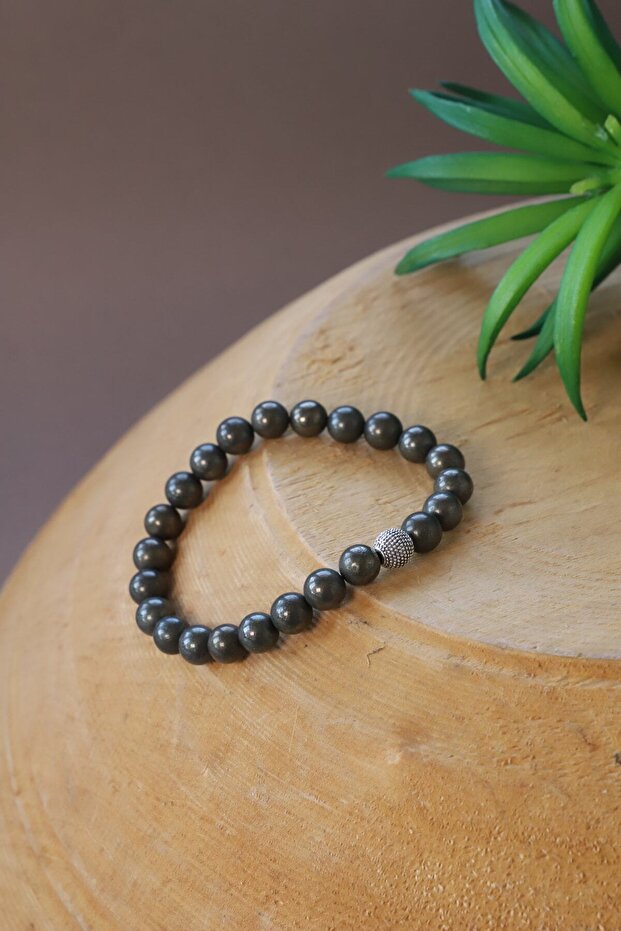 Pyrite Stone Bracelet 8mm