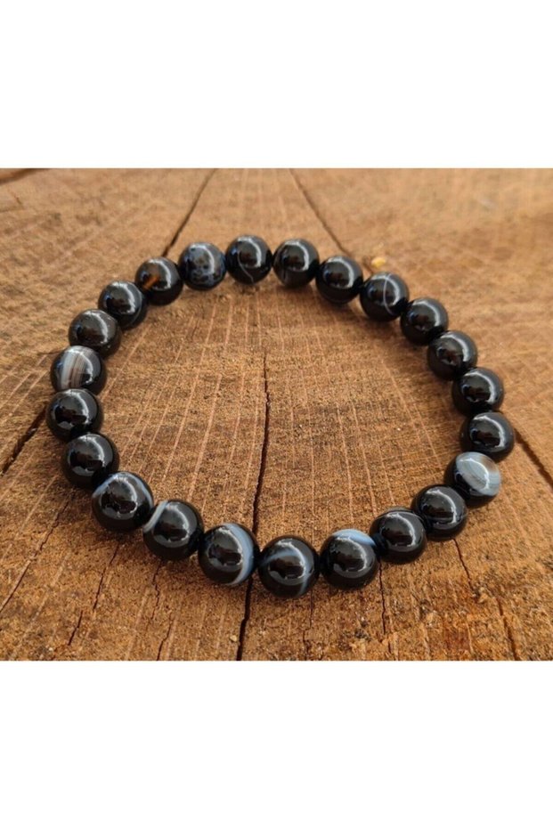 Purple Quartz & Yellow Hematite Natural Stone Bracelet