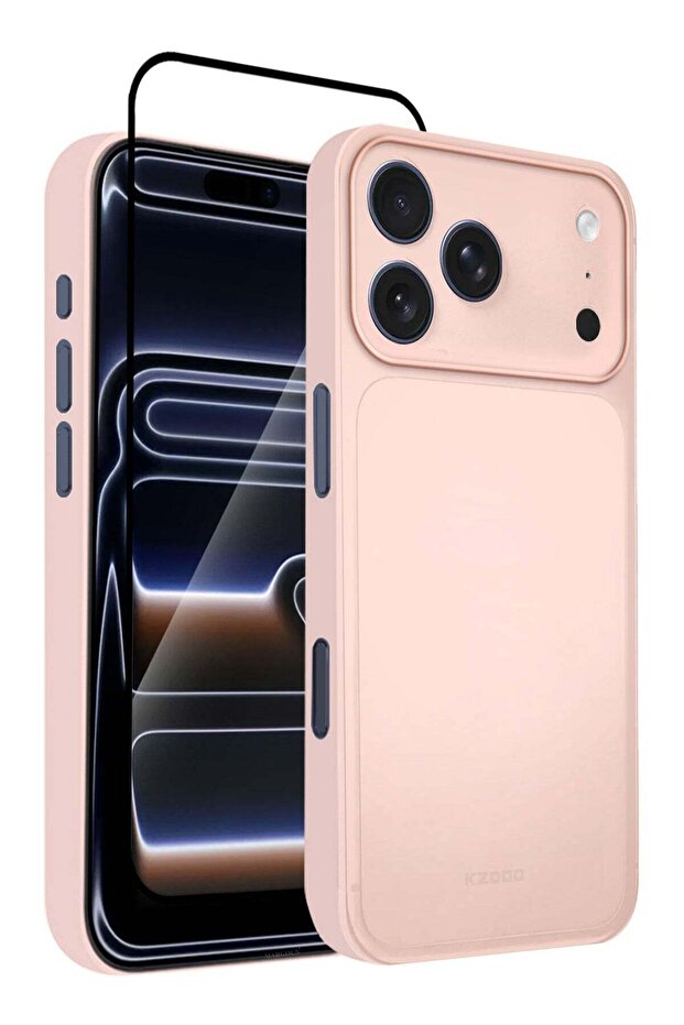 2 Packs Air Skin Case Cover for Apple iPhone 17 Pro - Sturdy Back Cover - Durable Thin Case - Drop Protection Cover with 3D Screen Protector - Pink