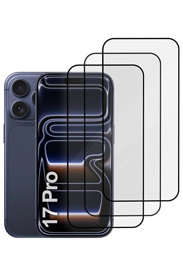 3 Packs Screen Protector for iPhone 17 Pro - 3D Full Coverage 9H Tempered Glass Bubble-Free Installation High Protection Scratch Resistant