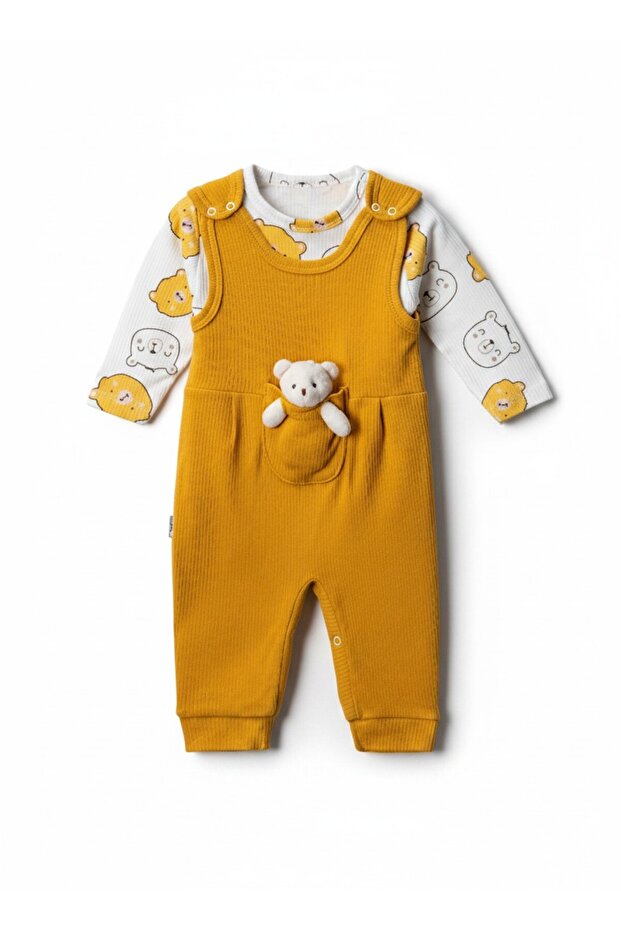Teddy Bear Waffle Fabric Badili Slopet Double Baby Set 3-6-9 Months