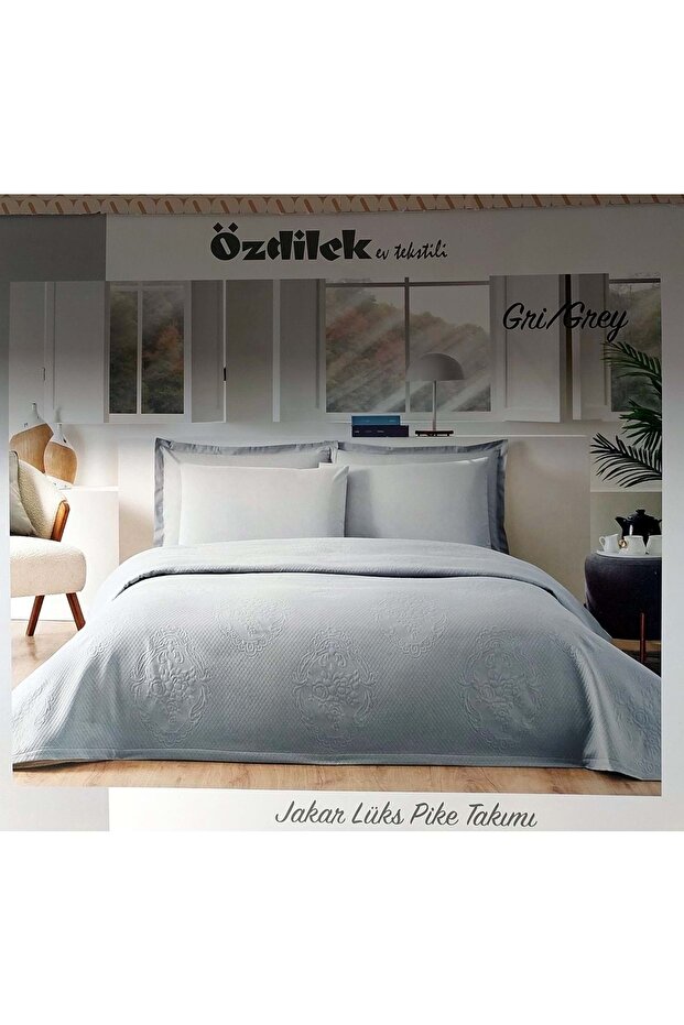 Rf -Gri- Jakar Lux Kp (Z) Double Pique Set (with 4 Pillowcases)