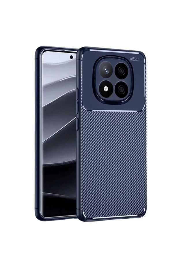 Xiaomi Redmi Note 14 Pro 4g Case Auto Focus Carbon Cover - Navy Blue