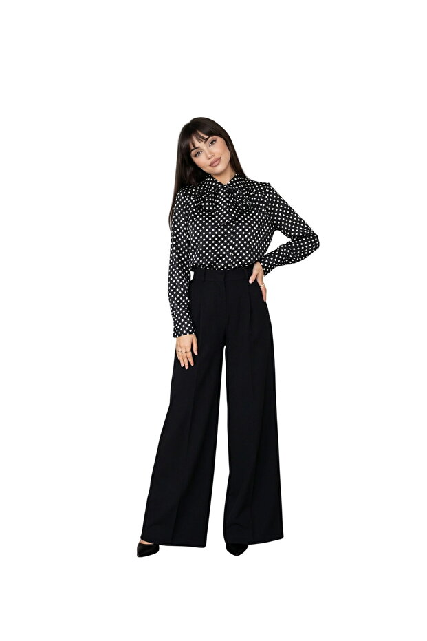 Polka Dot Patterned Paris Scarf Shirt