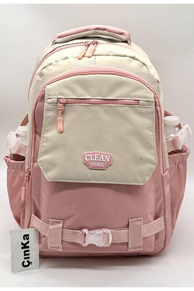 Unisex Satin Water-Resistant Fabric Multi-Compartment Middle School High School School Backpack and Travel Bag