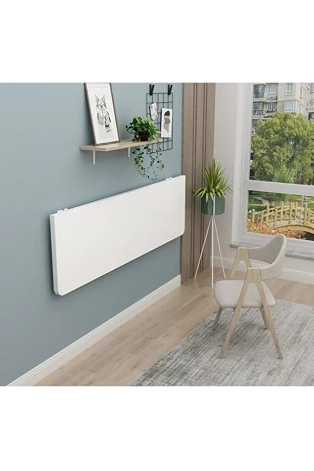 Folding Wall Hanging Dining Table - Small Apartment, Study Note Table (White - 80 * 40 cm) - 1