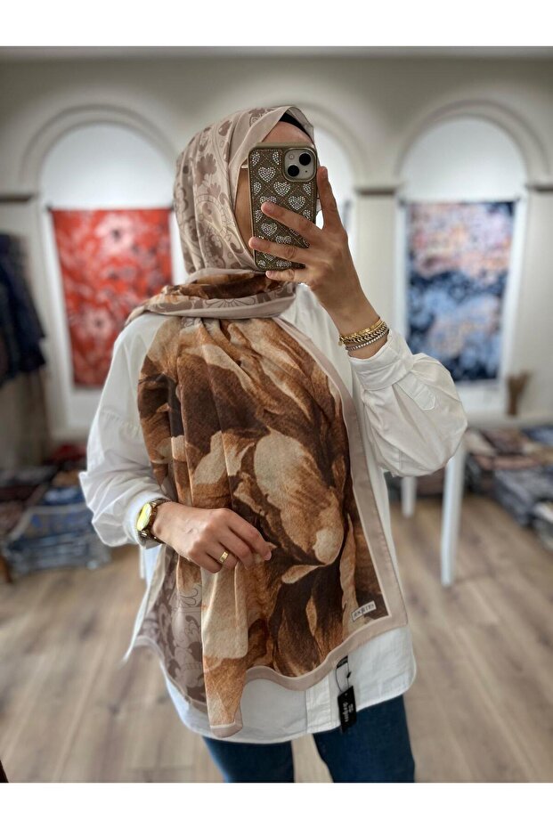 Serenza Pattern Soft Shawl - Beige