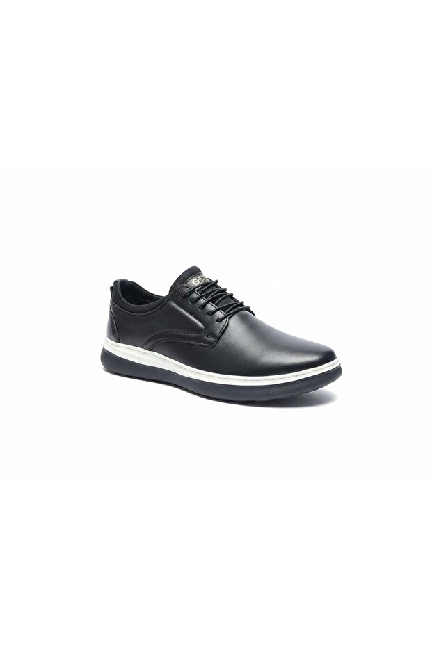 Men's Black Inner and Outer Genuine Leather Daily Casual Shoes Ultra Light Orthopedic Sole 0510