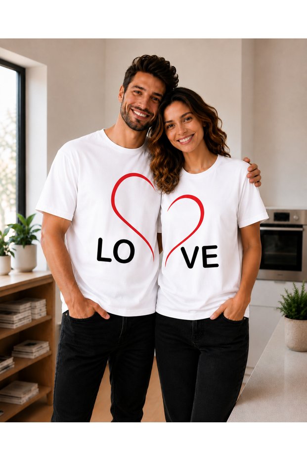 Unisex Oversize T-Shirt Lov Printed 100% Cotton T-Shirt Comfortable Fit (Single Price)