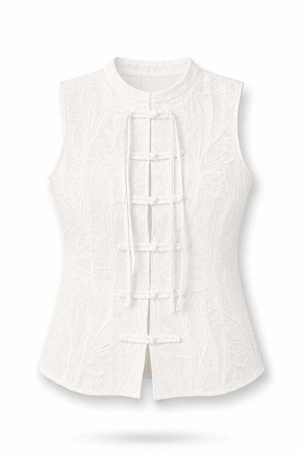 White High Neck Blouse 26Y713