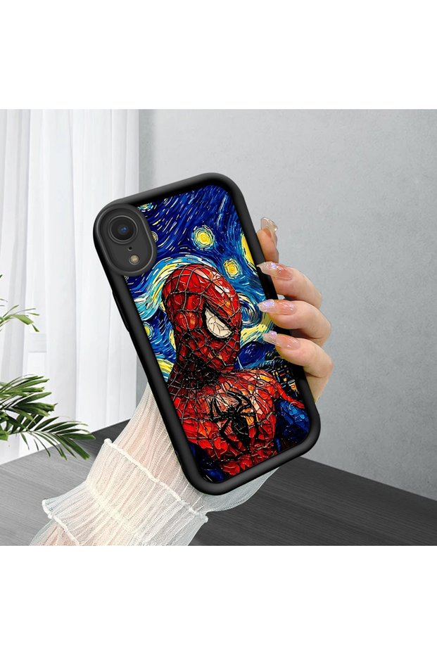 iPhone Xr Compatible Black Silicone Case with Shockproof Camera Protection