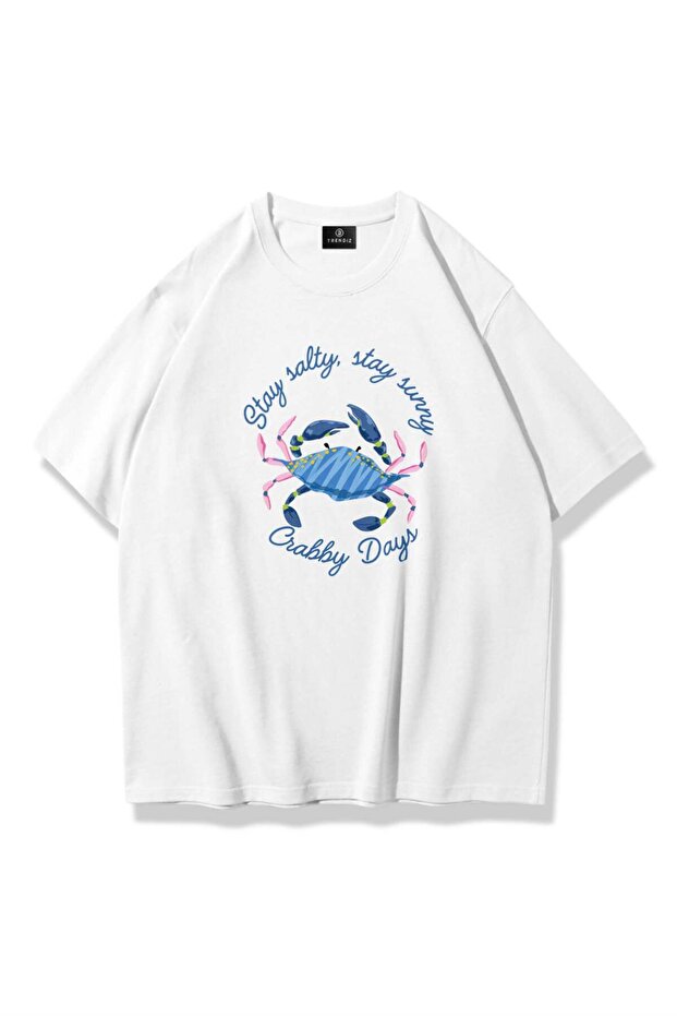 Unisex crabby days t-shirt white