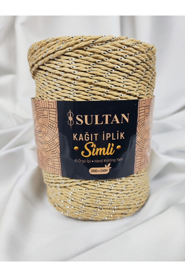 Glitter Paper Yarn Hand Knitting Yarn 200Gr.-240Mt. (1 Piece) - Color: 102