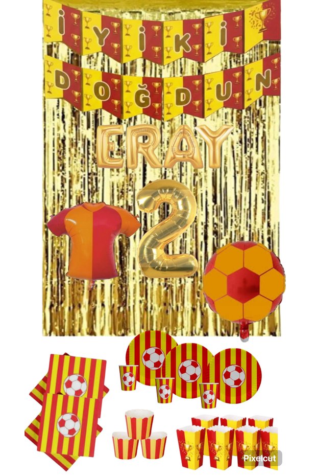8-Person Yellow and Red Name Letter Foil and Number Foil Concept