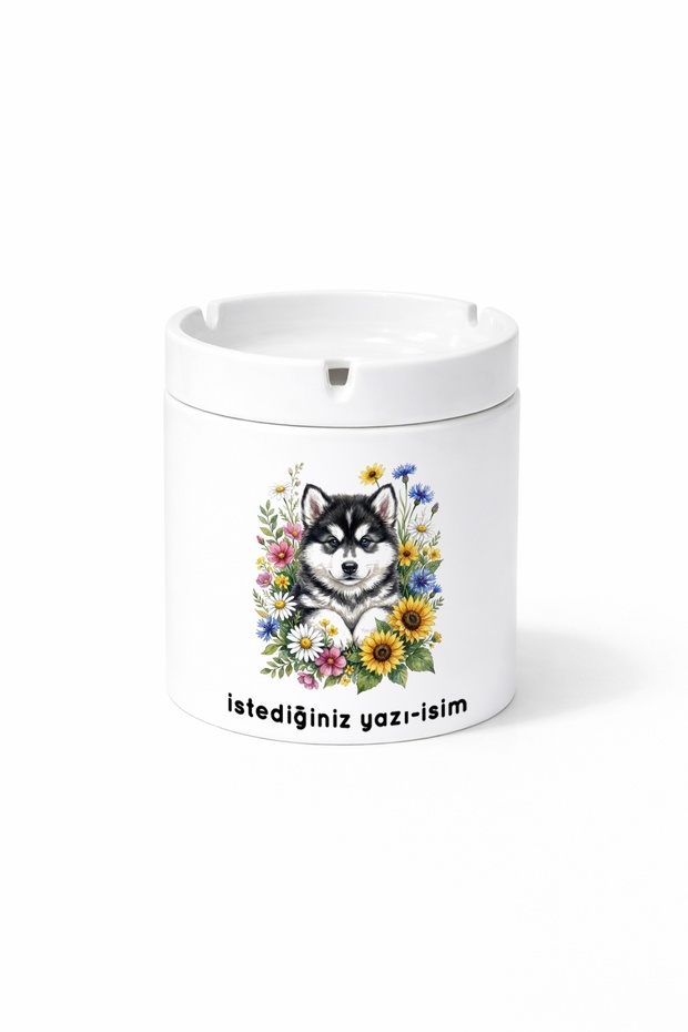 Animal Alaskan Malamute Alaskan Wolf Dog Double Sided Printed Porcelain Magic Mug Cup