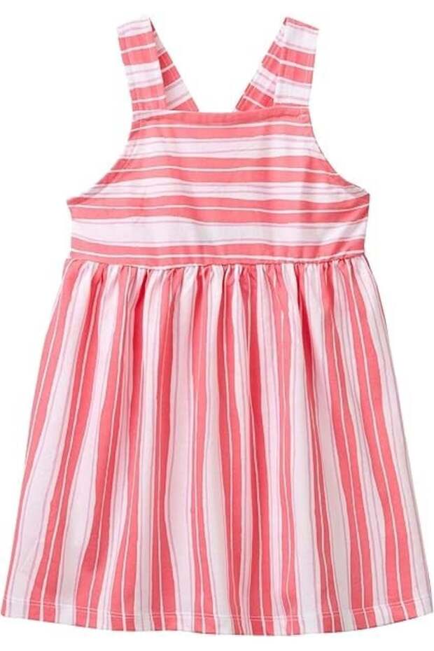 United of colors benetton baby girl striped back detailed strap dress 1-5 years pink
